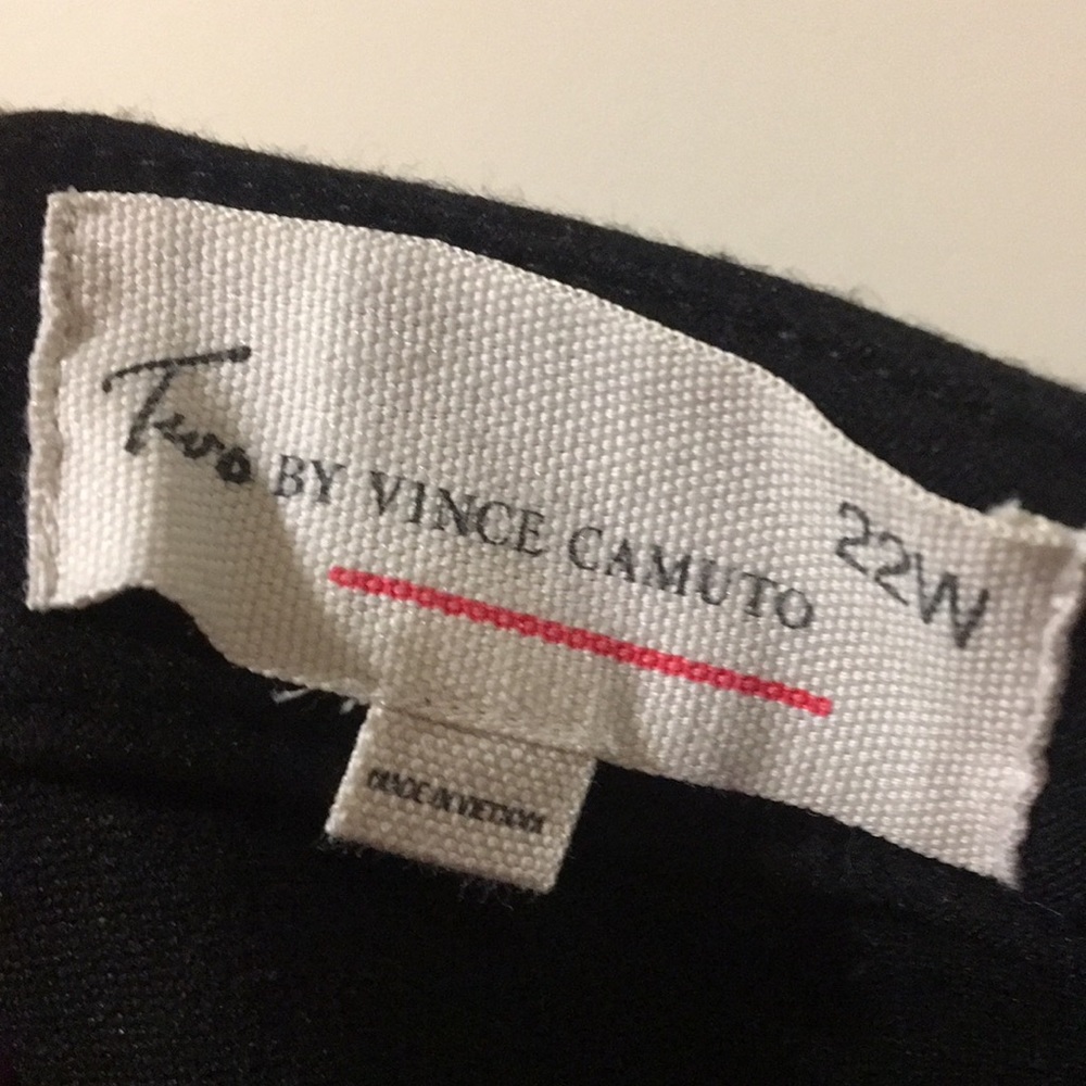 TWO by Vince Camuto womens zip up pants/slacks w/ stretch Plus Size 22W black